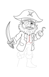 How to draw a pirate - Step 32