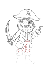 How to draw a pirate - Step 33