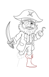 How to draw a pirate - Step 34