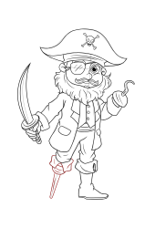 How to draw a pirate - Step 35