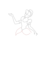 How to draw the princess cinderella - Step 7