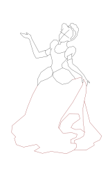 How to draw the princess cinderella - Step 8