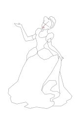 How to draw the princess cinderella - Step 9