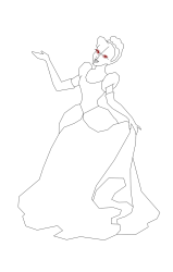 How to draw the princess cinderella - Step 10