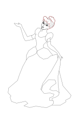 How to draw the princess cinderella - Step 13