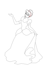 How to draw the princess cinderella - Step 14