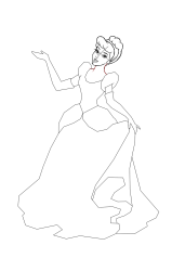 How to draw the princess cinderella - Step 15