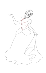 How to draw the princess cinderella - Step 16