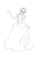 How to draw the princess cinderella - Step 17