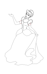 How to draw the princess cinderella - Step 18