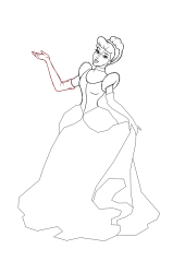 How to draw the princess cinderella - Step 19