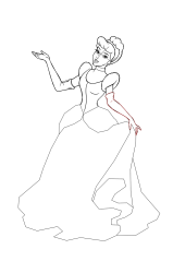 How to draw the princess cinderella - Step 20