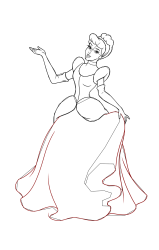 How to draw the princess cinderella - Step 22