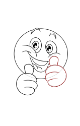 How to draw a thumbs up - Step 15