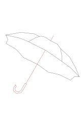 How to draw an umbrella - Step 3