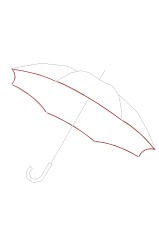 How to draw an umbrella - Step 4