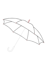 How to draw an umbrella - Step 7