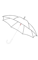 How to draw an umbrella - Step 8