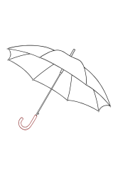 How to draw an umbrella - Step 10