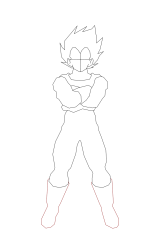 How to draw vegeta - Step 7