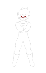 How to draw vegeta - Step 8