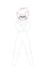 How to draw vegeta - Step 14