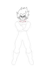 How to draw vegeta - Step 15