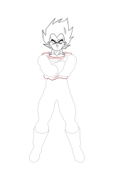 How to draw vegeta - Step 16