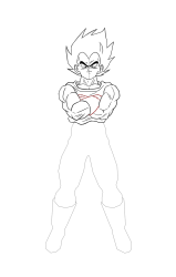 How to draw vegeta - Step 19