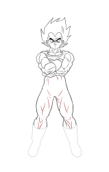 How to draw vegeta - Step 21