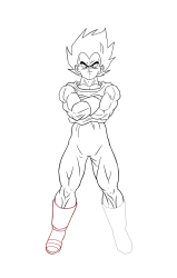 How to draw vegeta - Step 22