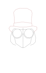 How to draw a willy wonka - Step 5