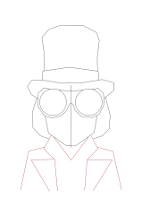 How to draw a willy wonka - Step 6