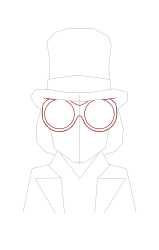 How to draw a willy wonka - Step 7