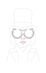 How to draw a willy wonka - Step 8