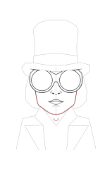 How to draw a willy wonka - Step 9