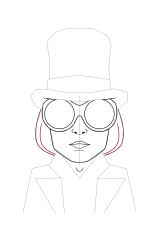 How to draw a willy wonka - Step 10