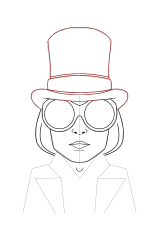 How to draw a willy wonka - Step 11