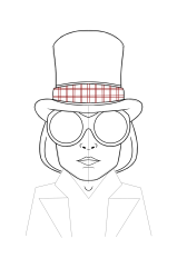 How to draw a willy wonka - Step 12