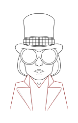 How to draw a willy wonka - Step 13