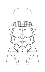 How to draw a willy wonka - Step 14