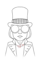 How to draw a willy wonka - Step 15