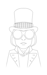 How to draw a willy wonka - Step 17