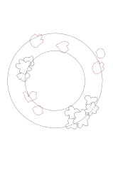 How to draw a wreath - Step 4