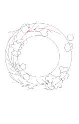 How to draw a wreath - Step 6