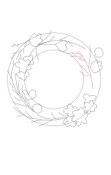 How to draw a wreath - Step 7