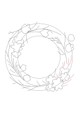 How to draw a wreath - Step 8