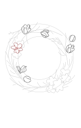 How to draw a wreath - Step 10