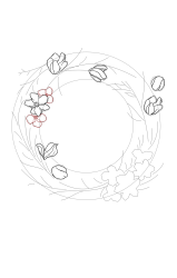 How to draw a wreath - Step 11