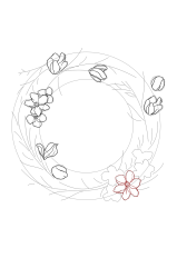 How to draw a wreath - Step 12